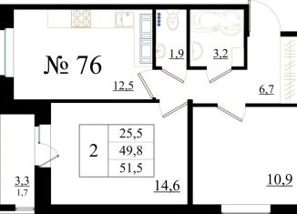 Продам 2-комнатную квартиру, 51.5 м2, Ленинградская область, Красносельское шоссе