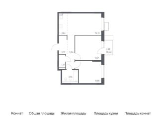 2-комнатная квартира на продажу, 57.9 м2, деревня Мисайлово