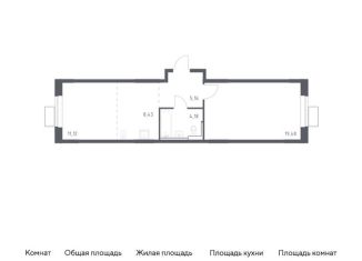 Продам 1-комнатную квартиру, 48.4 м2, Московская область