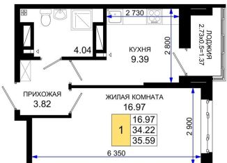 Однокомнатная квартира на продажу, 35.6 м2, Ростовская область