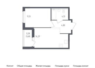 Продажа однокомнатной квартиры, 36 м2, деревня Новосаратовка