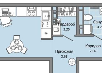 Продаю двухкомнатную квартиру, 43 м2, Ульяновск, жилой комплекс Город Новаторов, 2
