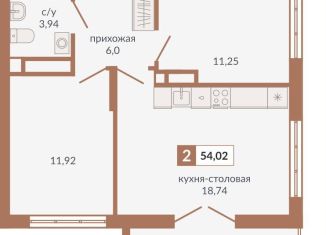 Продаю двухкомнатную квартиру, 54 м2, Екатеринбург, метро Геологическая