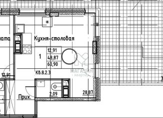 Продаю 1-комнатную квартиру, 60.9 м2, Санкт-Петербург, метро Фрунзенская, Заставская улица, 30