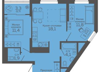 Продам 2-комнатную квартиру, 59 м2, Екатеринбург, Чкаловский район, улица 8 Марта, 204Г