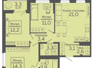 3-ком. квартира на продажу, 76.5 м2, Екатеринбург