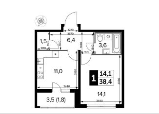 Продажа 1-комнатной квартиры, 38.4 м2, поселок Битца, Южный бульвар, 7