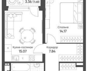 Продам 1-комнатную квартиру, 48.6 м2, Екатеринбург, Чкаловский район