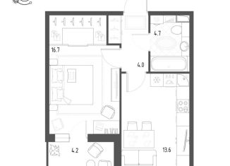 Продажа 1-комнатной квартиры, 41.1 м2, Омская область, микрорайон Зелёная Река, 5