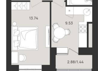 1-комнатная квартира на продажу, 35.1 м2, Калининград