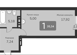 Квартира на продажу студия, 35.3 м2, Новосибирск, Октябрьский район