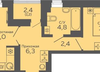Продаю 1-комнатную квартиру, 39.9 м2, Екатеринбург