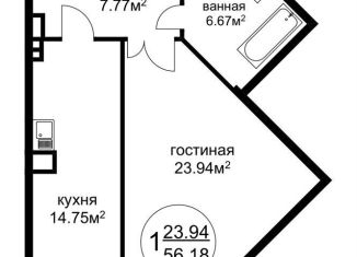 Продам однокомнатную квартиру, 56.6 м2, Балашиха, улица Черняховского, 26Б