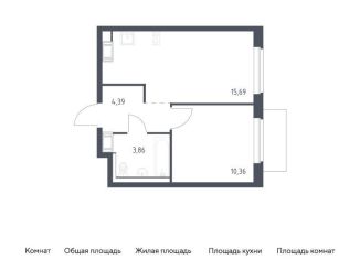 Продам однокомнатную квартиру, 34.3 м2, Виллозское городское поселение