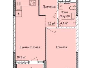 1-ком. квартира на продажу, 37.3 м2, Ижевск, Индустриальный район