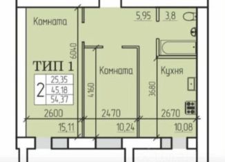 Двухкомнатная квартира на продажу, 54.4 м2, Сыктывкар, улица Карла Маркса, 129, Октябрьский район