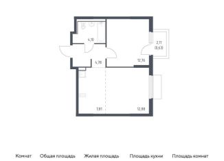 Продам 1-комнатную квартиру, 43 м2, Московская область, микрорайон Пригород Лесное, к18