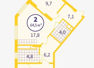 Продам двухкомнатную квартиру, 62.4 м2, Екатеринбург, метро Площадь 1905 года, Советская улица, 19Б