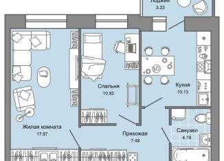 Продажа двухкомнатной квартиры, 52 м2, Ульяновская область, жилой комплекс Центрополис, 5