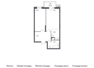 Продам однокомнатную квартиру, 54.7 м2, посёлок Жилино-1, жилой комплекс Егорово Парк, к1