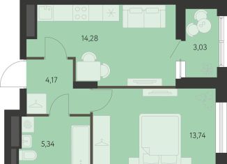 Продажа 1-комнатной квартиры, 39.1 м2, Екатеринбург, метро Чкаловская, улица Вильгельма де Геннина, 23