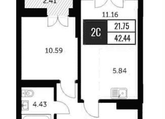 Продам 2-комнатную квартиру, 42.4 м2, Новосибирск, Октябрьский район