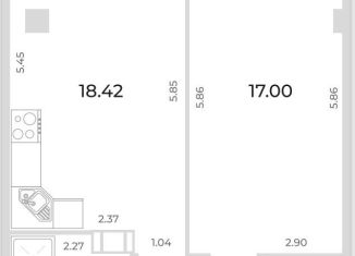 Продажа 1-ком. квартиры, 46.4 м2, Мурино, ЖК Ромашки, улица Шоссе в Лаврики, 95