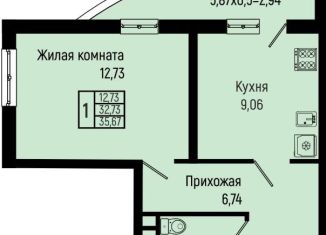 Продам однокомнатную квартиру, 35.7 м2, Краснодарский край, Солнечная улица