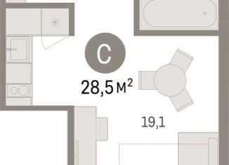 Квартира на продажу студия, 28.5 м2, Тюмень, Центральный округ