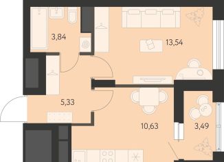 Продается 1-ком. квартира, 35.1 м2, Свердловская область, улица Вильгельма де Геннина, 23