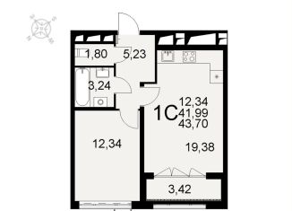 Продаю 1-комнатную квартиру, 43.7 м2, Тула, Путейская улица, 11, Привокзальный территориальный округ
