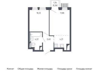 Однокомнатная квартира на продажу, 34.4 м2, Москва, САО, Ленинградское шоссе, 229Ак1