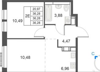 2-комнатная квартира на продажу, 36.3 м2, Московская область