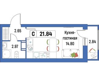 Продается квартира студия, 21.8 м2, Ленинградская область