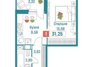 Продажа однокомнатной квартиры, 31.3 м2, Ленинградская область