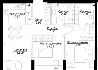 Продается 2-ком. квартира, 61.8 м2, Москва, метро Марьина Роща, 4-я улица Марьиной Рощи, 12к2