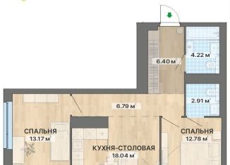 Продам двухкомнатную квартиру, 66.7 м2, Екатеринбург, Верх-Исетский район, переулок Ударников, 33