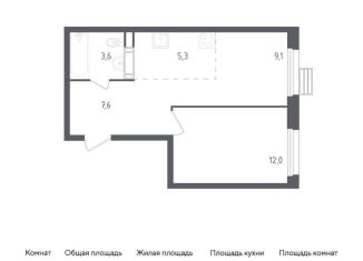 1-комнатная квартира на продажу, 37.6 м2, Москва, жилой комплекс Эко Бунино, к18-19