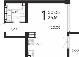 Однокомнатная квартира на продажу, 36.2 м2, Ялта