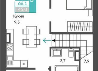 Продам квартиру со свободной планировкой, 82.6 м2, Крым