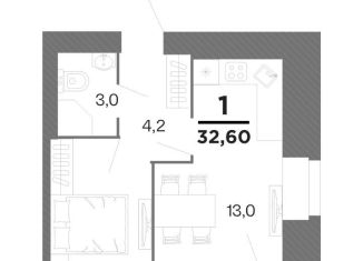 Продам однокомнатную квартиру, 31.3 м2, Рязань