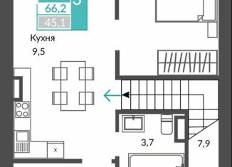 Квартира на продажу свободная планировка, 81.7 м2, Крым