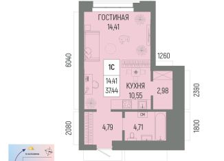 Продам 1-комнатную квартиру, 37.4 м2, Республика Башкортостан