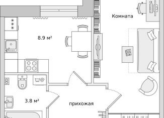 Продам 1-комнатную квартиру, 31.4 м2, Санкт-Петербург, Русановская улица, 18к1, ЖК Приневский