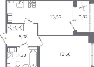 Продажа однокомнатной квартиры, 36.9 м2, Санкт-Петербург, муниципальный округ Финляндский