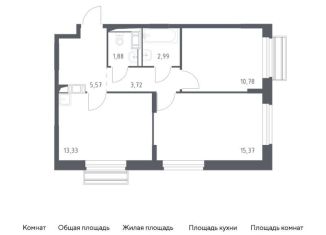 Продам двухкомнатную квартиру, 53.6 м2, Московская область