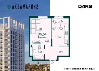 Продажа 1-комнатной квартиры, 36.6 м2, Ульяновская область, жилой комплекс Аквамарин-2, 4