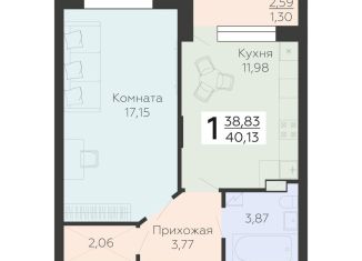 Продам однокомнатную квартиру, 40.1 м2, Воронежская область, улица Независимости, 78