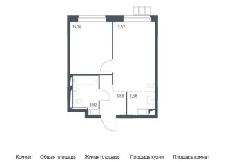 Однокомнатная квартира на продажу, 34.2 м2, поселение Рязановское, жилой комплекс Алхимово, к12