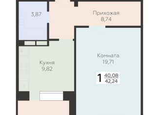 Продам 1-комнатную квартиру, 42.2 м2, Орёл, улица Панчука, 83, Заводской район